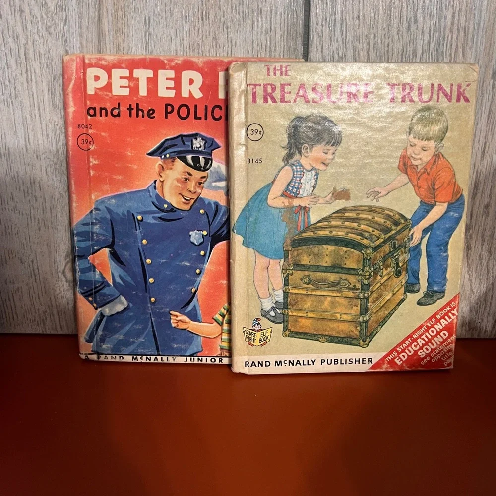 Vtg Rand McNally Elf Books The Treasure Trunk 1967 Peter Pat and the Policeman
